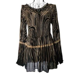 Melissa Paige Black and Gold Blouse